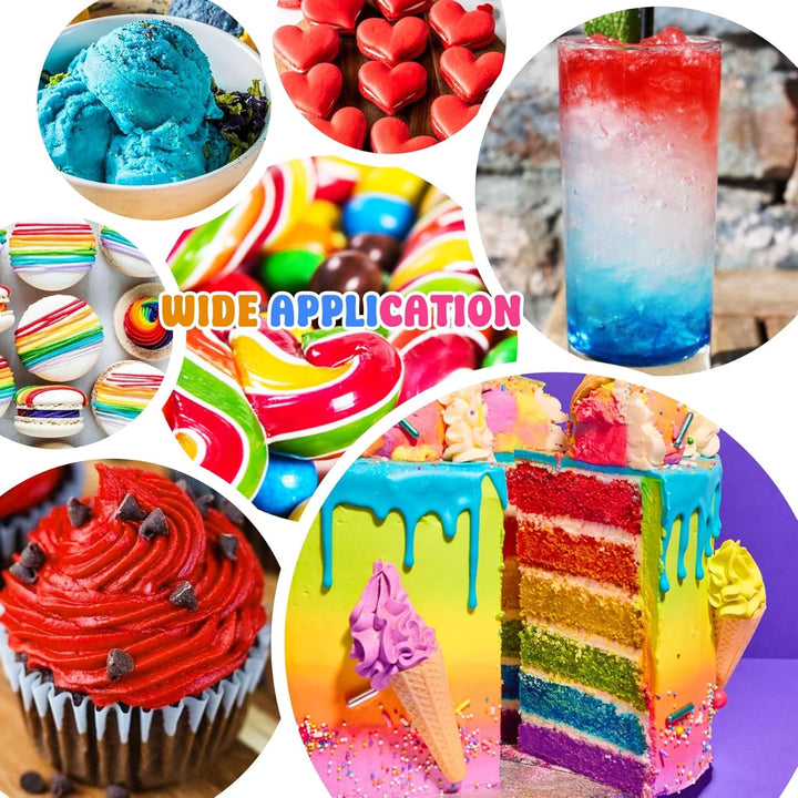 Colorant alimentar gel - 7 x 15 ml Coloranți alimentari concentrați în culorile curcubeului pentru decorarea torturilor, copt, fursecuri, macaroane - Colorant alimentar fără zahăr pentru băuturi, decorarea torturilor, slime DIY