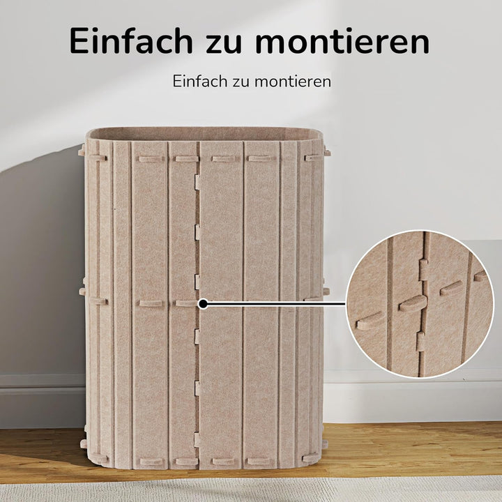 FUKUMARU Peșteră pentru pisici, Peșteră robustă din fetru de înaltă calitate, Căsuță pentru pisici de interior, Pat pentru pisici cu 3 straturi, Peșteră pentru pisici pentru dormit, joacă și ascundere, Peșteră din fetru, Bej, 45 x 37 x 60 cm, Mare