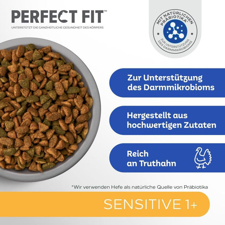 Hrană uscată pentru adulți PERFECT FIT pentru pisici sensibile de peste 1 an - curcan, 7 kg (1 pungă)