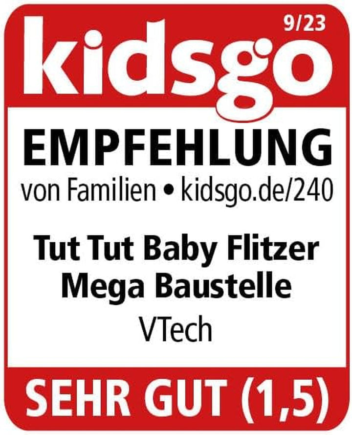 VTech TUT TUT Baby Flitzer - Mega șantier de construcții - Set de joacă interactiv cu elemente în mișcare, melodii și cântece și camion basculant TUT TUT Baby Flitzer - Pentru copii cu vârsta între 1 și 5 ani Jucarii Bebe Naty Shop