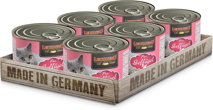 LEONARDO hrană umedă pentru pisici, pur de pasăre, cutie 6X 800G, hrană pentru pisici fără cereale, hrană completă, Made in Germany