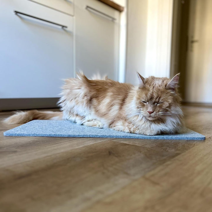 Covoraș pentru pervaz de fereastră Lucybalu® din lână fetru pentru pisici | Covoraș pentru pervaz de fereastră pentru pisici | Pernă pentru pisici | Șezlong pentru pisici | Pat pentru pisici pentru pervazuri | Șezlong ca pat pentru pisici | Gri deschis