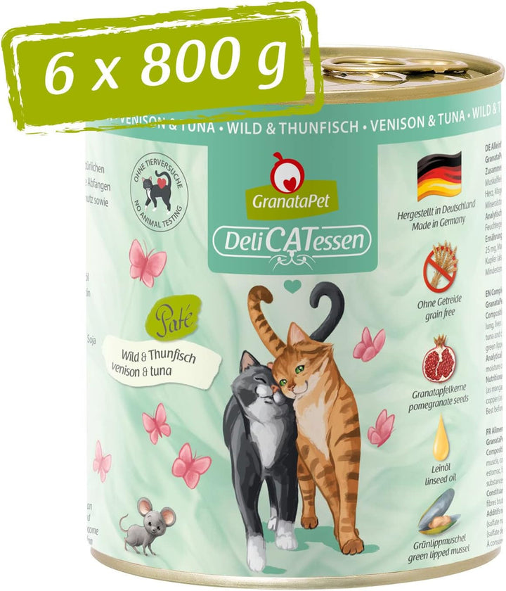 Granatapet Delicatessen Chicken PUR, hrană umedă pentru pisici, hrană fără cereale & fără zahăr adăugat, hrană pentru pisici cu conținut ridicat de carne & uleiuri de înaltă calitate, 6 X 400 G