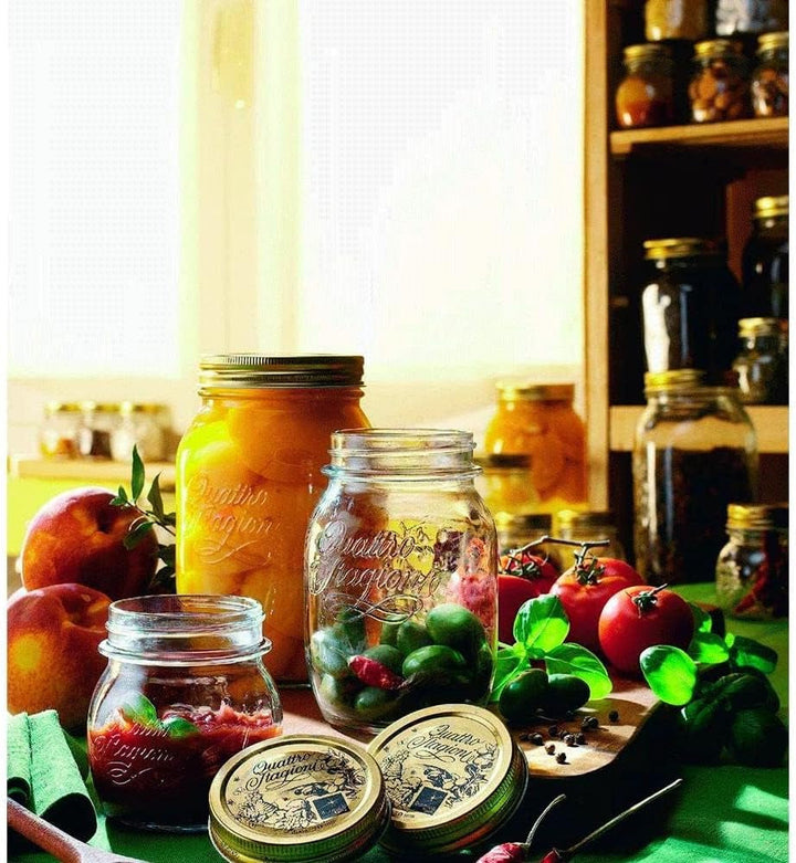 Bormioli QUATTRO STAGIONI borcan de depozitare 1 litru (pachet de 2) Cutii depozitare alimente Naty Shop