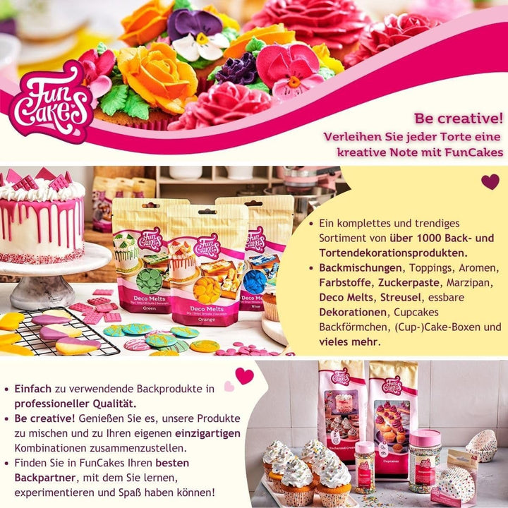 FunCakes Fondant rulat verde pădure: Ușor de utilizat, neted, flexibil, moale și pliabil, perfect pentru decorarea torturilor, halal, kosher și fără gluten, 250 g Pasta de zahar Naty Shop