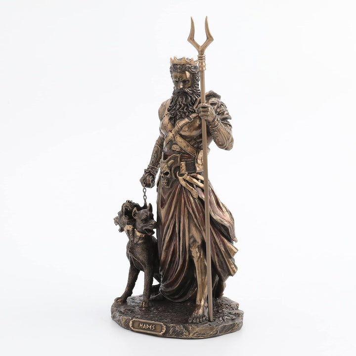 Hades zeu grec al lumii subterane cu statuie cu creier, 26,9 cm, rășină turnată la rece, finisaj bronz antic Statuete si sculpturi Naty Shop
