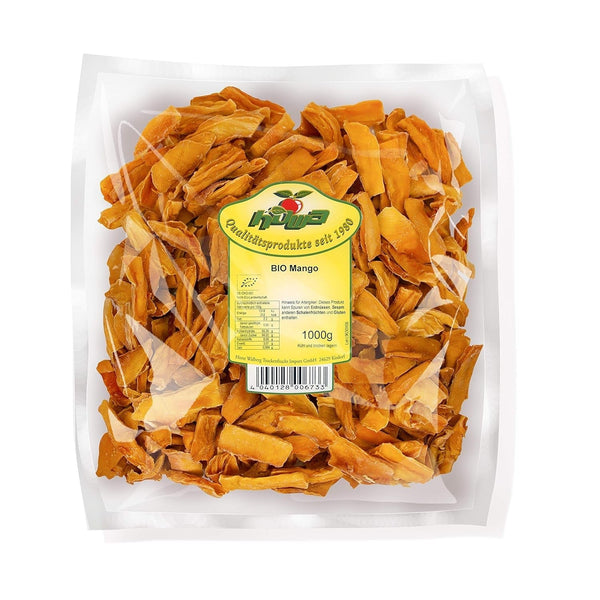 Howa mango uscat - fructe uscate în calitate organică, naturale și nesulfurate - ideal pentru gătit, copt sau ca o gustare sănătoasă - felii de mango - fără zahăr - 1000 g Produse deshidratate Naty Shop Titlu implicit