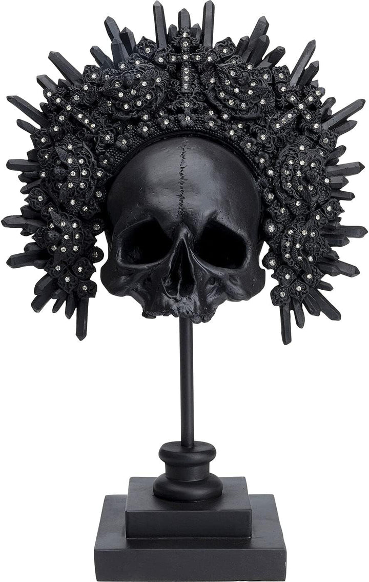 Kare Design obiect decorativ King Skull, maro, sculptură, motiv craniu, craniu decorativ, pictat manual, lucrat manual, unic, 42x34x20 cm (h/w/d) Statuete si sculpturi Naty Shop Negru