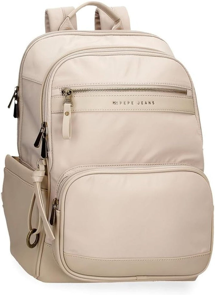 Pepe jeans Morgan, rucsacuri casual, genți de călătorie, piele artificială bej și negru pentru femei, de Joumma Bags Bagaje și echipament de călătorie Naty Shop Bej Pc rucsac