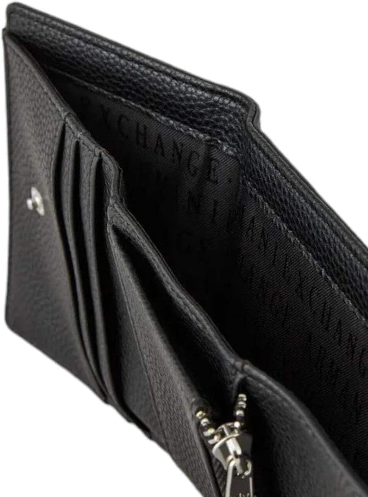 Portofel pentru femei Armani Exchange Wave Bi-Fold, negru Portofel Femei Naty Shop