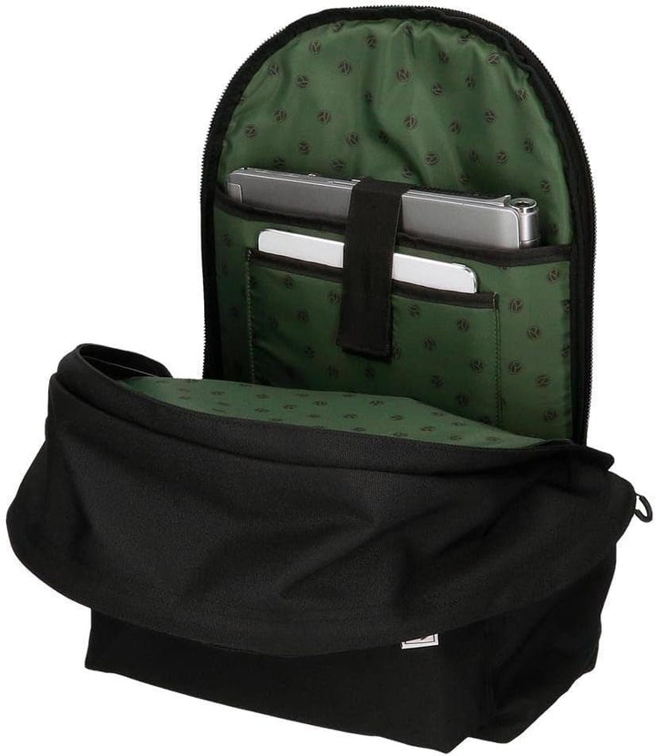 Rucsac Pepe Jeans Luca pentru laptop, compartiment dublu cu troler, 15.6 inch, negru, 31 x 44 x 15 cm, poliester 23.87 l, negru , Rucsac pentru laptop cu compartiment dublu și troler Bagaje și echipament de călătorie Naty Shop