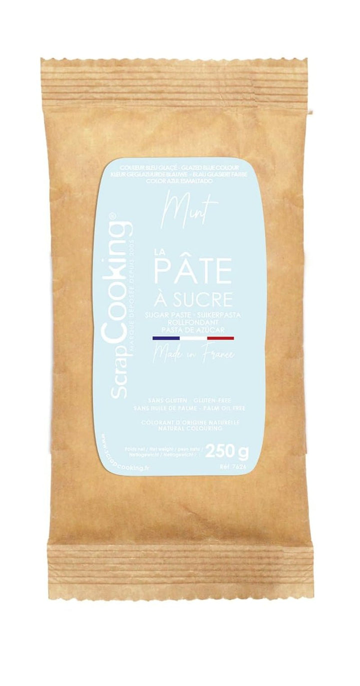 ScrapCooking - Pâte Ã Sucre Vert Sauge 250g - Colourant d'Origine Naturelle - Sans Gluten, Sans Huile de Palme - Pour Gâteaux, Pâtisseries Anniversaire - Vert Pastel - Fabriquée en France - 7621 Pasta de zahar Naty Shop Albastru pastel