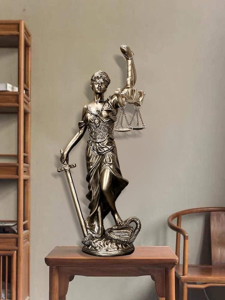 Statuia Doamna Justiției, 30,5 cm, statuie pentru justiție, zeița justiției, sculptură a justiției, înger greco-roman, justiție, statui oarbe pentru decor, Statuete si sculpturi Naty Shop