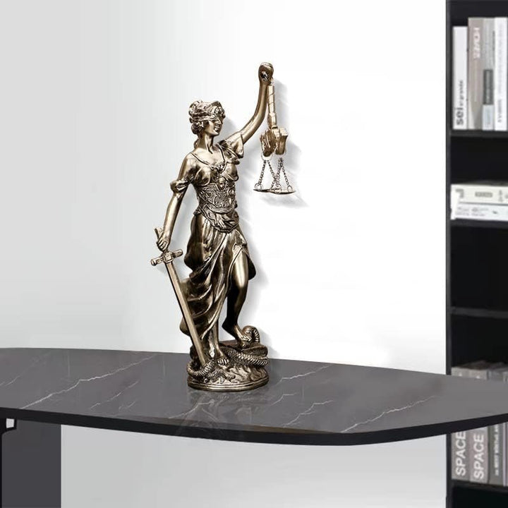 Statuia Doamna Justiției, 30,5 cm, statuie pentru justiție, zeița justiției, sculptură a justiției, înger greco-roman, justiție, statui oarbe pentru decor, Statuete si sculpturi Naty Shop