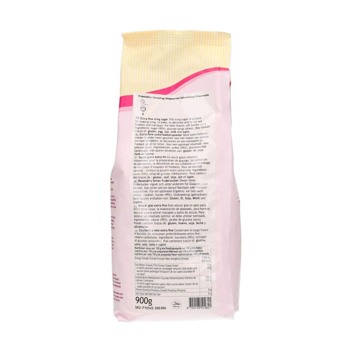 Zahăr de glazură FunCakes, zahăr de glazură rafinat de calitate cofetărie, textură ultra fină, perfect pentru a face cremă de unt sau pentru a întinde fondant, halal, 900 g Pasta de zahar Naty Shop